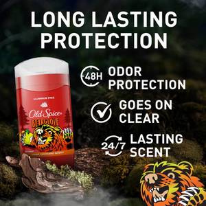 lot 2201 image: Old Spice Aluminum Free Deodorant for Men, 247 Odor Protection, 247 Freshness and Lasting Scent, Goes on Clear, Bearglove with Crisp Orchard Scent, 3.0 oz