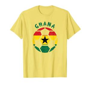 lot 2210 image: Ghana flag Soccer Ball Flag Jersey - Ghanaian Football T-Shirt Grey M