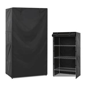 lot 2219 image: Shelf Covers for Wire Shelving,Heavy Duty Dustproof Storage Wire Rack Covers with Zipper Fit for Your Pantry Shelves ,48in18in72in inches, Black