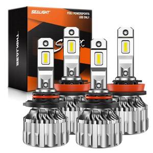 lot 2238 image: SEALIGHT 9005HB3 H11H9 Bulbs Combo, 140,000LM Super Brighter, 6500K Cool White 9005 H11 Fog Bulbs with Cooling Fan, 70000Hours Lifespan, Pack of 4