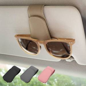 lot 2245 image: Magnetic Leather Car Sunglass Holder, Visor Sunglasses Holder Clip, 1 Pack