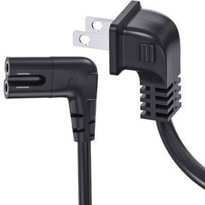 lot 2248 image: TV Power Cord Compatible with Samsung TV, Ancable UL Listed 6FT Right Angle C7 Replacement Power Cable Compatible with Samsung LG TCL Sony Insignia Sharp Toshiba (18 AWG-Non Polarized)
