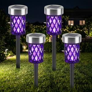 lot 2255 image: 4 Pack Solar Bug Zapper Outdoor Waterproof Mosquito Repellent Outdoor Patio Mosquito Trap and Killer for Moths, Gnats, Flies, Small Flying Insect, Solar Powered Fly Zapper for Garden, Patio, Backyard
