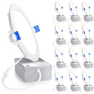 lot 3282 image: Ensenior 12 Pack 6 Inch LED Recessed Light, 5000K Dimmable Canless Wafer