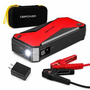 lot 3286 image: DBPOWER Peak 3000A 18000mAh Portable Car Jump Starter (up to 8.0L Gas, 6.0L Diesel Engine) Battery Booster with Smart Charging Port, Compass, LCD Screen and LED Light (BlackRed)