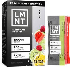 lot 4044 image: LMNT Zero Sugar Electrolytes - Variety Pack Bundle  Drink Mix  18-Count