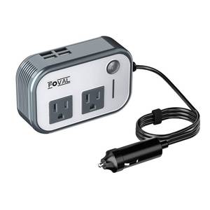 lot 4051 image: 200W Car Power Inverter, FOVAL 12V DC to 110V AC Car Inverte with 4 USB Ports Car Outlet Adapter, Power Inverter for Vehicles, Car Plug Adapter Outlet for Laptop Computer Charger (Gray)