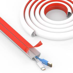 lot 6313 image: UOMTFAI Wall Cord Hider 118 Inch - Self-Adhesive Wire Cover Raceway for Walls, Flexible PVC Cable Concealer for Home and Office, W0.59 H0.39in - White