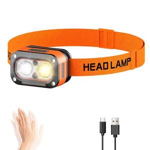 lot 6316 image: Jzcokeng Headlamp Rechargeable, Lightweight LED Head Lamp, Motion Sensor Head Flashlight, Super Bright Waterproof Head Light for Camping, Running, Reading, Work, and Everyday Carry (EDC)