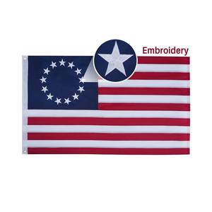 lot 7393 image: AMZFLAG Betsy Ross Flag 4x6 ft for 250th Anniversary, Embroidered 13 Stars Betsy Ross Original US Colonial Flag, Heavy Duty USA United States 13 Colonies Flag with 2 Brass Grommets