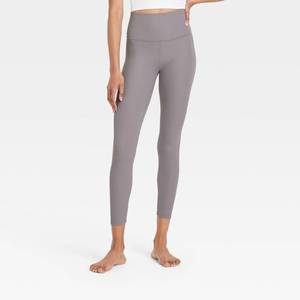 lot 8080 image: Womens Everyday Soft High-Rise Ribbed 78 Leggings - All In Motion Gray XL Moisture Wicking, Quick Drying