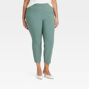 lot 8087 image: Womens High-Rise Skinny Ankle Pull-On Pants - A New Day Olive 24