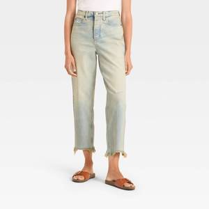 lot 8096 image: Womens High-Rise Straight Ankle Jeans - Universal Thread Light Wash 6