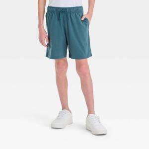 lot 8097 image: Boys Above the Knee Pull-On Shorts - Cat & Jack Bright Green XL Husky Mid Rise, Jersey Fabric