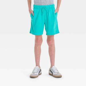 lot 8115 image: Boysft Above the Knee Pull-On Shorts - Cat and Jack Teal Green XL Midweight Jersey, Flexible Drawstring