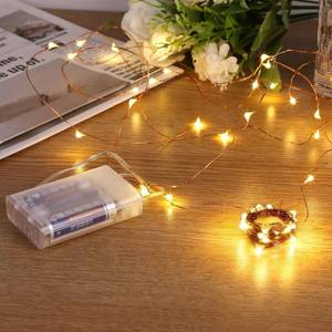 lot 8126 image: Sanniu Led String Lights, Mini Battery Powered Copper Wire Starry Fairy Lights, Battery Operated Lights for Bedroom, Christmas, Parties, Wedding, Centerpiece, Decoration (5m16ft Warm White)