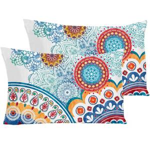 lot 8132 image: YIYEA Standard Pillow Cases Set of 2, Ultra Soft Double Brushed Microfiber Pillowcases Standard, Boho Bed Pillow Covers, Fade Resistant, Easy Slip-On (20inx26in)