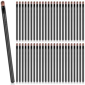 lot 8138 image: Patelai 48 Pcs Flat Makeup Brushes Flat Lip Concealer Brushes Small Portable Eyebrow Brush Concealer Synthetic Lip Brush Beauty Makeup Tool for Concealing Blending Setting Buffing(Black)