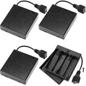 lot 8157 image: DKARDU 4 PCS 4 AA Battery Holder USB Switch, 6V USB Female Socket, 4 x 1.5V AA Battery Case Box Holder OnOff Switch for RC Cars LED Light