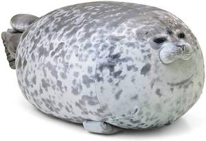 lot 8158 image: MerryXD Chubby Blob Seal Pillow,Stuffed Cotton Plush Animal Toy Cute Ocean Small(13 in)