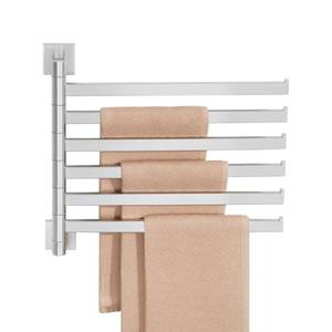 lot 9699 image: Alise 6 Arm Swivel Towel Rack, Swivel Towel Bar Brushed Nickel, 13.6 Inch