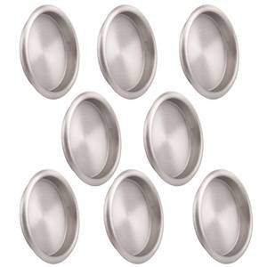 lot 10214 image: HOMOTEK 8 Pack Closet Door Finger Pulls, 2-116ft Round Sliding Handles, Bypass Recessed Cabinet Pocket Door Pulls, Easy Snap No Drill, Brushed Nickel