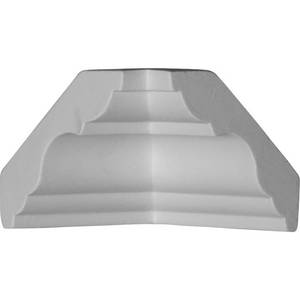 lot 10215 image: Endurathane Inside Corner for Palmetto Smooth Crown Moulding, 3inP x 3inH (matches moulding MLD03X03X04PA), Factory Primed