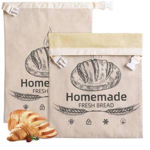 lot 10220 image: 2 Pack Beeswax Bread Bags for Homemade Sourdough Reusable Beeswax Bread Bag