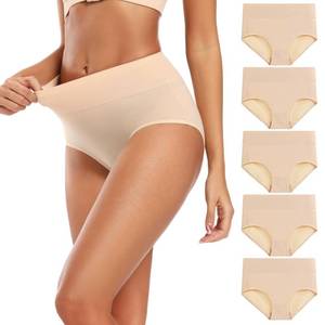 lot 10234 image: Molasus Womenfts Soft Cotton Underwear Briefs High Waisted Postpartum Panties Ladies Full Coverage Plus Size Underpants Nude,X-Large