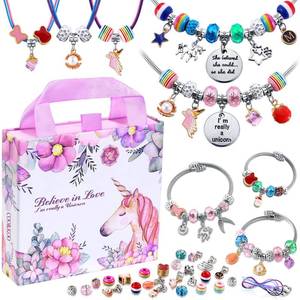 lot 10253 image: COOandKOO Charm Bracelet Making Kit, A Unicorn Girls Toy that Inspires Creativity and Imagination, Crafts for Girls Ages 8-12 with Jewelry Making Kit Perfect Gifts for 6 7 8 9 10 Girl Self-Expression
