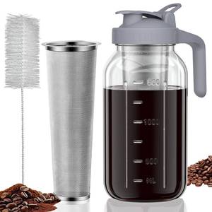 lot 11815 image: JunVpic Cold Brew Coffee Maker, 64 oz Glass Mason Pitcher