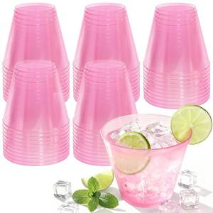 lot 11826 image: Glowserve 9 OZ Pink Disposable Plastic Cups Cocktail Cup 150 Pack