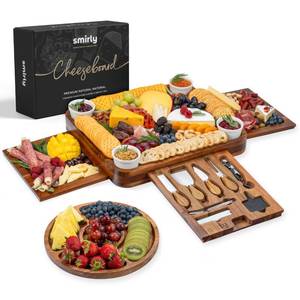 lot 11831 image: SMIRLY Charcuterie Boards Set, Large Cheese Board Set, Acacia