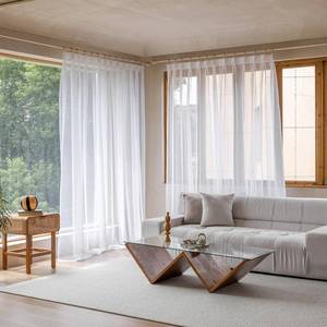 lot 11835 image: TOAVA DECO Extra Wide Divider Pinch Pleated Curtains 60x102 Inches Long Window Curtains Faux Linen Semi Sheer Track Drapes Light Filtering with Hooks Traverse for Living Room Bedroom,1 Panel