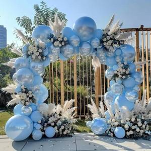 lot 11836 image: GLIMCHET Double Stuffed Pearl Blue Balloon Garland Arch Kit