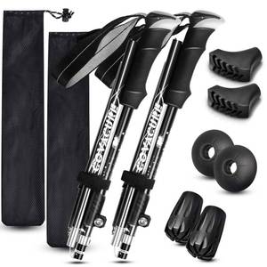lot 11854 image: Covacure Hiking Poles Collapsible, 2Pcs Aluminum 7075 Trekking Poles-Black