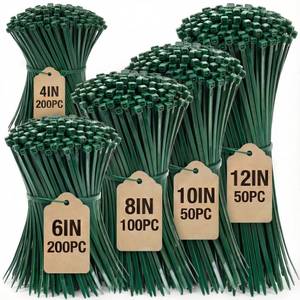 lot 12009 image: Zip Ties Assorted Sizes 4681012-Inch,600PCS Green Zip Ties,Multi-Purpose Self-Locking Nylon Cable Tie,Wire Tie Perfect for Home,Garden Trellis,Office,Garage and Workshop.
