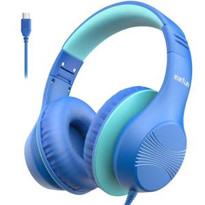lot 12023 image: EarFun K3 Kids Headphones, USB Type C Wired Headphones for KidsSchool Blue