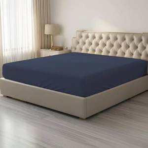lot 12038 image: HBHLFZ Twin Fitted Sheet Only, Soft Breathable Bottom Sheet - 39inx75in Deep Pockets Twin Size Fitted Sheet - All Around Stretch Fit, Wrinkle Resistant, Colorfast - Easy Care, Navy