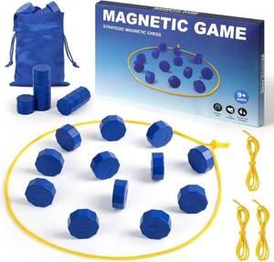 lot 12046 image: Magnet Game, Magnet Game with String, 24 Stones, 3 Strings and Travel Bag