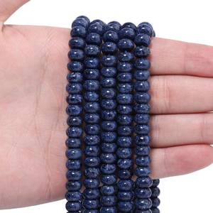 lot 12068 image: Songxi 5x8mm Natural Blue Sesame Jasper Stone Rondelle Beads, 75PCS Spacer Round Loose Abacus Beads for Jewelry Making, Gemstone for Bracelet Necklace Earrings, Arts and Crafts (Only One)