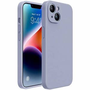 lot 12116 image: miracase Designed for iPhone 14 Case,Upgraded Enhanced Camera Protection,Shockproof Liquid Silicone Case with Microfiber Lining, 6.1 inch,Lavender Grey