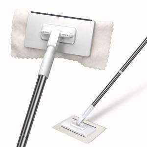 lot 12121 image: Masthome Snap Grip Mini Mop with Built-in Squeegee, Zero Touch Cloth Changing Dust Mop, 360° Swivel Head Small Mop for Walls, Bathroom Corners, Windows, Includes 1 Reusable Cloth