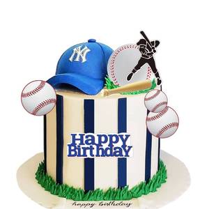 lot 12449 image: Baseball Hat Cake Topper with Hat Happy Birthday Sign for Baseball Sport Party