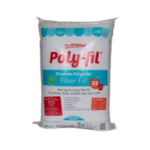 lot 13582 image: Fairfield The Original Poly-Fil, Premium Polyester Fiber Fill, Soft Pillow Stuffing, Stuffing for Stuffed Animals, Toys, Cloud Decorations, and More, Machine-Washable Poly-Fil Fiber Fill, 32-ounce Bag