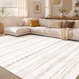 lot 13588 image: Nakagishi Boho 6x9 Area Rug Living Room Rugs Machine Washable Brown