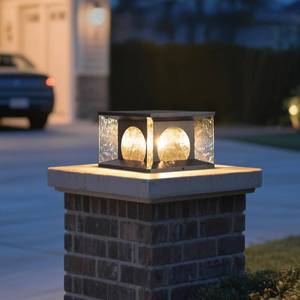 lot 13592 image: ZRJJMLAN Outdoor Post Lights Hardwired, 11.8in Modern Pillar Light, IP54 Waterproof Column Lights 3000K LED Square Column Lamp AC100-240V Glass Deck Light Landscape Lighting for Patio Garden Yard Fence