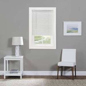 lot 13593 image: Achim GII Morningstar Indoor Cordless Vinyl Light Filtering Window Mini Blind  Pearl White  48  L x 34  W