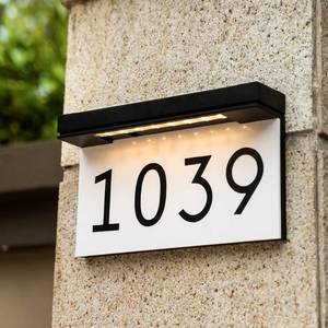 lot 13605 image: House Numbers Address Plaques For Houses Solar Powered, 3000K Warm White LED Illuminated Address Sign For Outside, Waterproof, Wireless, Light Up For Houses