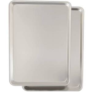 lot 13606 image: Commercial Quality Baking Sheet Pan Set, Natural Aluminum Cookie Sheet, Umite Chef Warp Resistant Bakerfts Half Sheet Pan, Large Thick Cookie Tray Pans for Baking, Roasting(2 Pack, 18X13In)